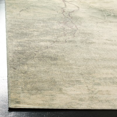 Gray Abstract Hand-Knotted Viscose Area Rug