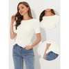 Allegra K Women's Summer Casual Boat Neck Short Sleeve Twist Knot Crop T-Shirt - 2 of 4