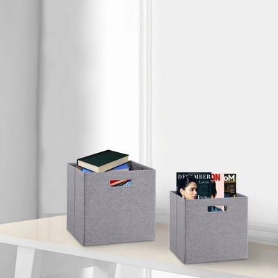 Fabric Storage Cubes With Handles Foldable Storage Bins Cube Set Of 2 Storage Baskets Drawer,abstract,gray,13in,1.08ft