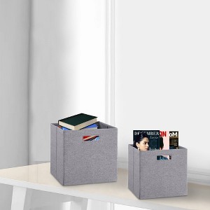 Fabric Storage Cubes With Handles Foldable Storage Bins Cube Set Of 2 Storage Baskets Drawer,abstract,gray,13in,1.08ft - 1 of 4