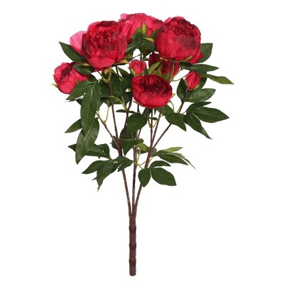 Artificial Peony Bush (23'') Red - Vickerman