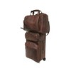 Amerileather Brown Ostrich Print Leather Two Piece Set Traveler - 2 of 4