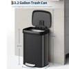 13 Gallon / 50 L Stainless Steel Trash Can with Lid, Large Garbage Can for Kitchen, Rustproof Step-on Kitchen Metal Trash Bin with Liner Rim - 2 of 4