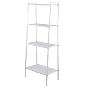 Slickblue 4-Tier Storage Bookshelf, Multi-Use Rack for Books & Items, Iron Frame, 57.9in, Ivory White/Black - 1 of 4
