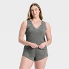 Women's Lace Trim Ribbed Tank Top and Shorts Pajama Set - Auden™ - 4 of 4