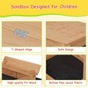 Kids Wooden Sandbox with Lid, Outdoor Sand Box with Bench Seats - 3 of 4