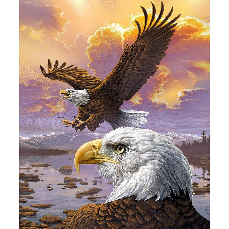 Dawhud Direct 50" x 60" Flying Eagle Fleece Throw Blanket for Women, Men and Kids, 1 of 7