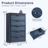 5 Drawer Fluted Dresser, 45" Tall Modern Chest with Curved Profile, Wood Storage Organizer for Bedroom Living Room-3irtyhousy - 4 of 4