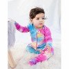 Leveret Matching Family Pajamas – Light Colorful Tie Dye Print – 100% Cotton – Customizable for Personalization - 3 of 4