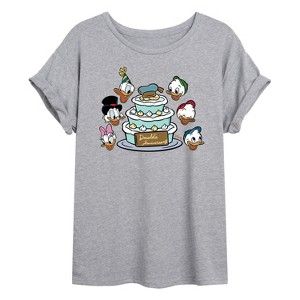 Women's - Disney - Donald Duck & Family Oversized Graphic T-Shirt - 1 of 4