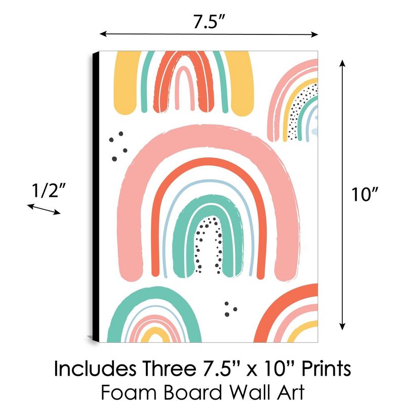 Big Dot of Happiness Hello Rainbow - Boho Nursery Wall Art and Kids Room Decor - 7.5 x 10 inches - Set of 3 Prints, 5 of 8