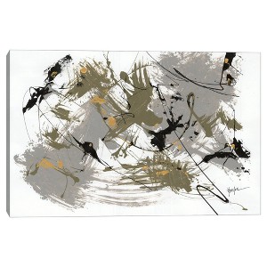 24" x 36" Abstract 1 by Dan Houston Canvas Art Print Black/Gold - Masterpiece Art Gallery: Modern Unframed Horizontal Canvas - 1 of 4