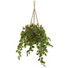 Nearly Natural 40-in Variegated Holly with Berries Artificial Plant in Hanging Basket (Real Touch) - 2 of 2