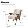 High Back Accent Chair,Modern Corduroy Pattern Fabric Armchair with Solid Wood Armrests & Metal Legs for Living Room,Bedroom-Baofuwish - 4 of 4