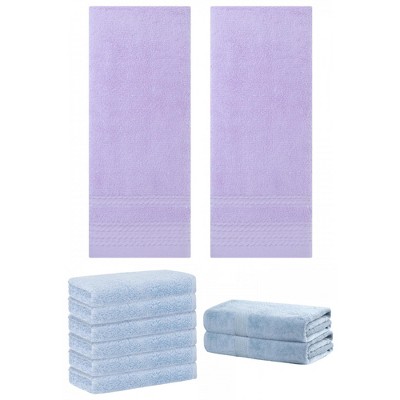 REGALWOVEN Striped Soft Absorbent Bathroom Cotton Towel Set 3 Pcs