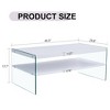 Syemin Side Table Modern Double Layer Coffee Table for Living Room Terrace Bedroom, White, 43.3"*23.6"*17.7" - 4 of 4