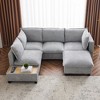 Whisen 90" U-shaped Sectional Sofa Modular Sofa Couch with a Movable Ottoman , a Coffee Table with Hidden Charging Devices - 4 of 4
