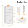 Aoibox White Tall Dresser with 6 Fabric Drawers Vertical Storage Tower Unit Nightstand Organizer for Bedroom Closet Entryway - 4 of 4