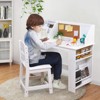 Kids Study Desk and Chair Set, Wooden School Learning Table with Storage,Children Computer Desk with Chair, Small Toddler Desk for Home - 2 of 4