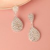 SOHI Women's Silver  Embellished Teardrop Earrings - 2 of 3