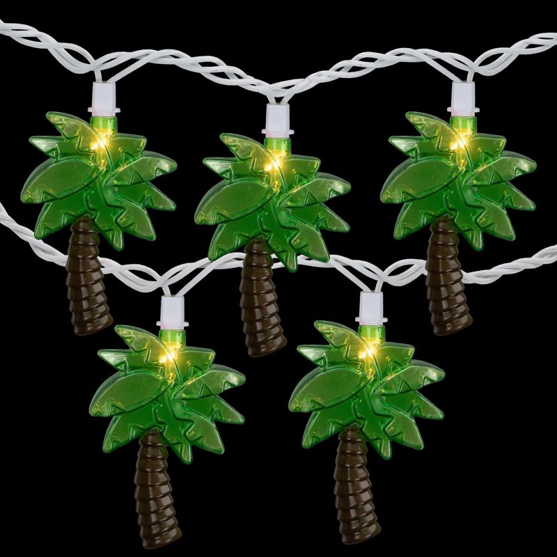 Northlight 10-Count Green Tropical Palm Tree Outdoor Patio String Light Set, 7.25ft White Wire, 3 of 7
