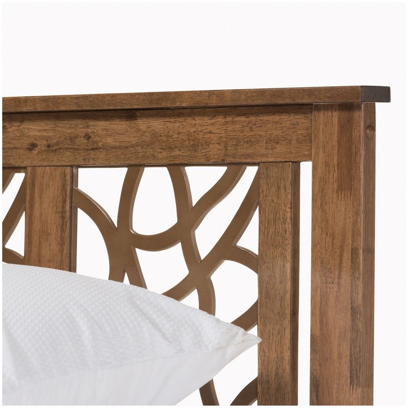 Trina Contemporary Tree Branch Inspired Wood Platform Bed Walnut Brown - Baxton Studio, 6 of 7