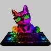 Men's Design By Humans Cool Cat DJ By clingcling T-Shirt - 2 of 4