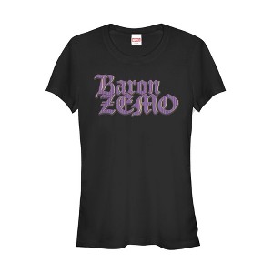 Juniors Womens Marvel Baron Zemo Villain Logo T-Shirt - 1 of 3