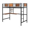 PAGED Simple Metal Loft Bed Bunk Bed with Desk, Twin Size Bed Frame with Storage Shelves, Ladder and Guardrail for Kids, Teens, Adults - 4 of 4