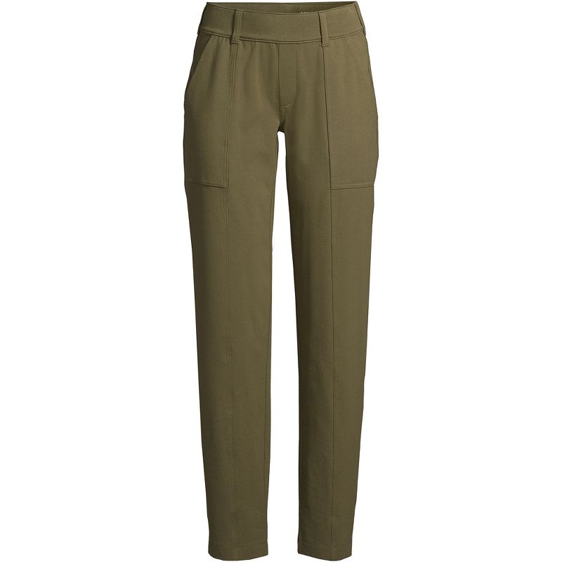 Lands' End Women's Starfish Mid Rise Elastic Waist Pull On Utility Ankle Pants, 3 of 7
