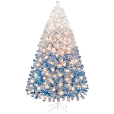 Yaheetech Pre-lit Flocked Artificial Christmas Tree Snow Frosted Christmas Tree