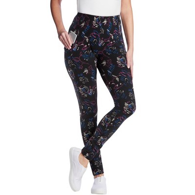 black abstract floral