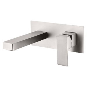 SUMERAIN Wall Mount Bathroom Sink Faucet Brushed Nickel  Single Handle with Rough-in Valve - 1 of 4