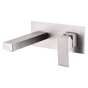 SUMERAIN Wall Mount Bathroom Sink Faucet Brushed Nickel  Single Handle with Rough-in Valve