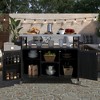 Kitchen Island, Rolling Bar Cart & Storage Cabinet, Farmhouse Grill Table w/ Stainless Steel Top and Racks for Kitchen & BBQ - ModernLuxe - 3 of 4