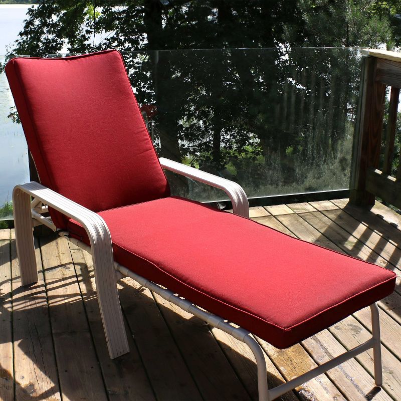Sunnydaze Indoor/Outdoor Olefin Replacement Patio Chaise Lounge Chair Seat Cushion - 72" x 21", 2 of 9