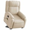 vidaXL Cream Electric Massage Recliner Chair - Power Lift, Auto Recline, Vibration Massage, Foam Padding, Side Pocket - 3 of 4