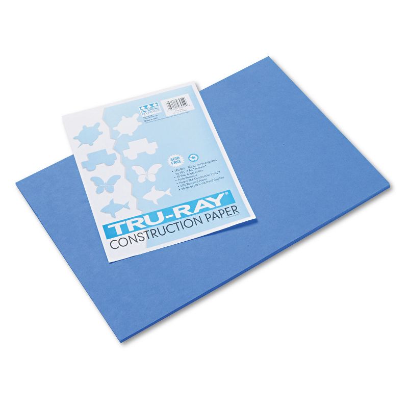 Pacon Tru-Ray 12" x 18" Construction Paper Blue 50 Sheets (P103054), 1 of 3