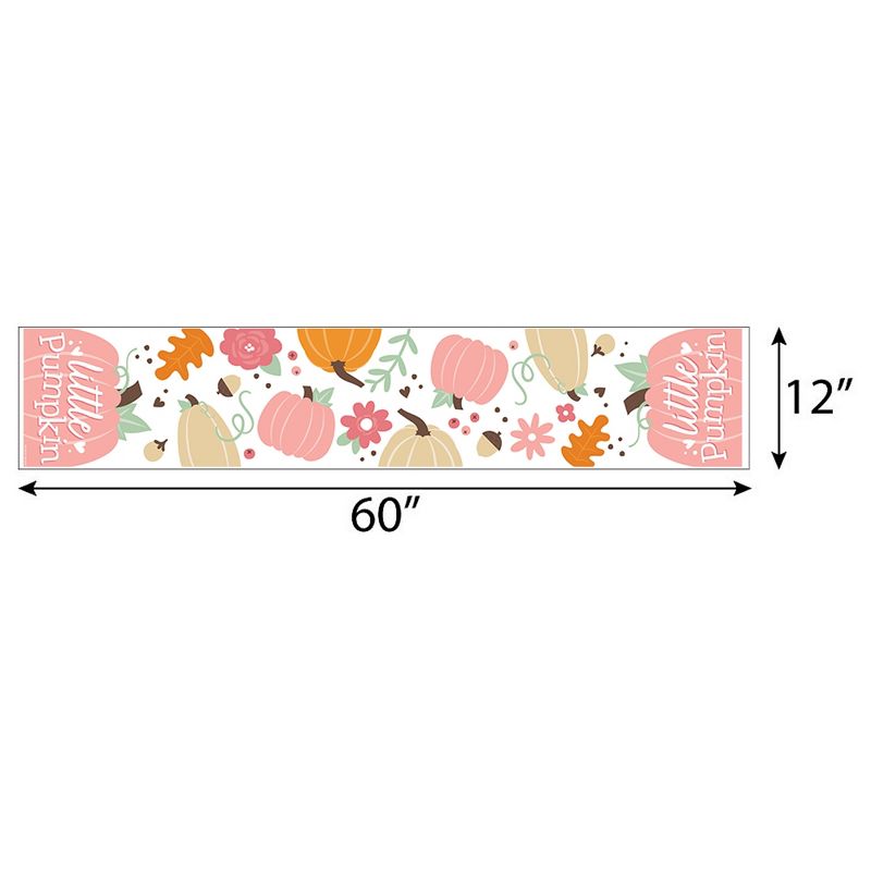 Big Dot of Happiness Girl Little Pumpkin - Petite Fall Birthday Party or Baby Shower Paper Table Runner - 12 x 60 inches, 3 of 5