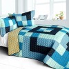 Slickblue Vermicelli-Quilted Patchwork Quilt Set, Handmade, Bedding, Geometric, 5 Designs, Full/Queen, 3PC - 4 of 4