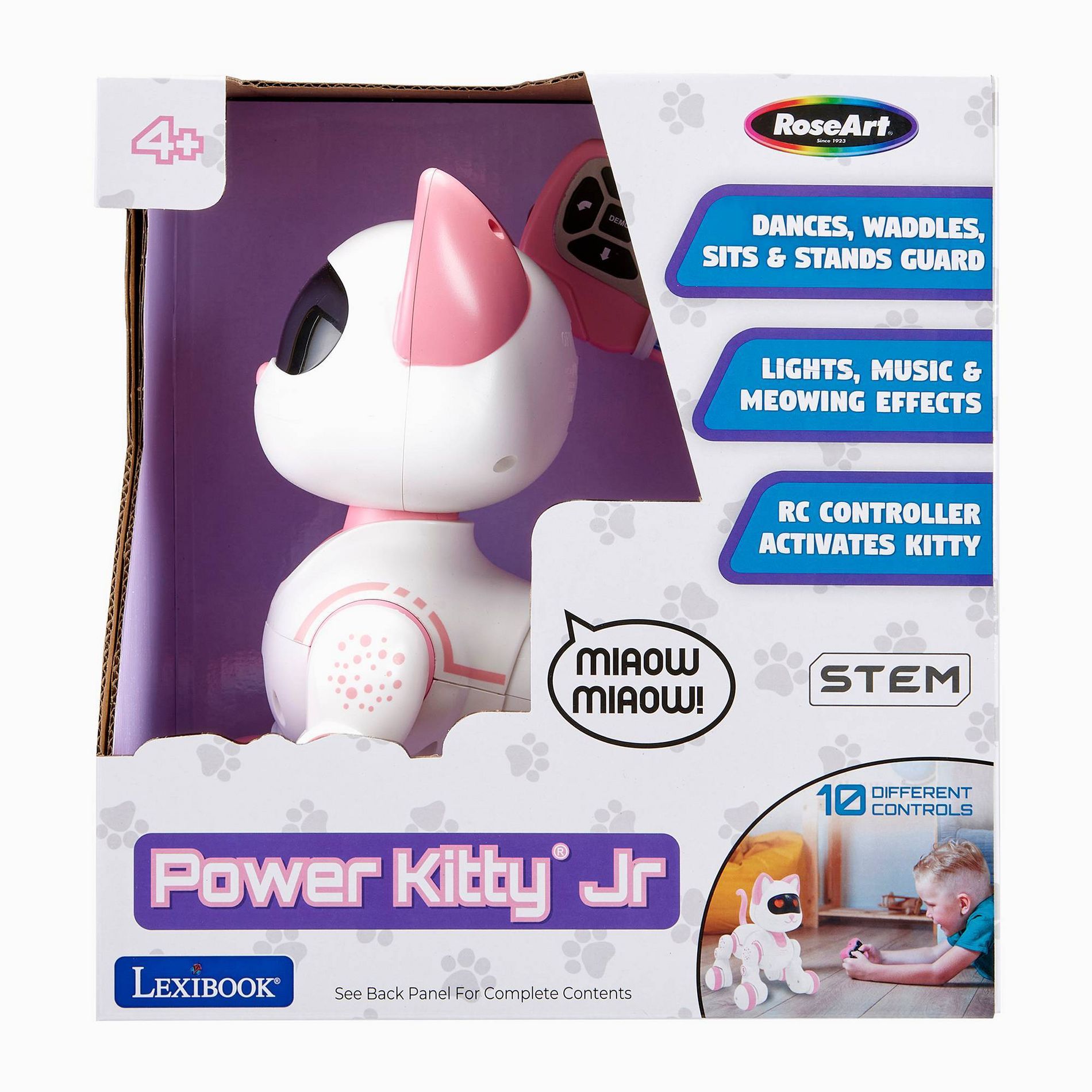 RoseArt Power Kitty Jr Interactive Robot Cat Toy with RC Controller – Lights, Music & STEM Learning – Ages 4+