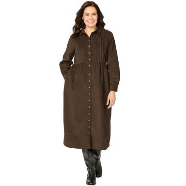 chocolate brown corduroy dress Threadbare - Corduroy Mini Dress - Women - Polyester - 4 US