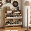 Kumasinova 4 Flip Drawers Shoe Cabinet,Shoe Organizer with Open Shelf,Anti-tip,Freestanding Shoe Rack for Entryway,Hallway,Living Room - 2 of 4