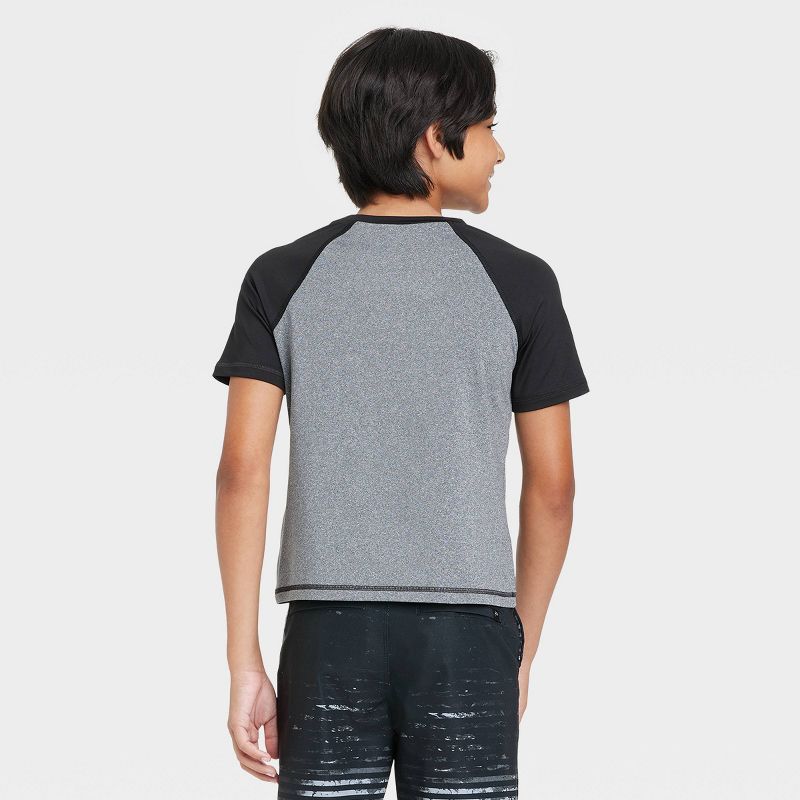 Boys' Raglan Flatlock Short Sleeve Swim Shirt - art class™ Black, 2 of 4