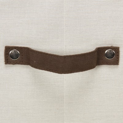 Natural Canvas and Brown Trim Lidded Storage Box