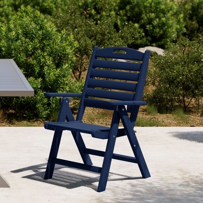 WestinTrends Malibu HDPE Adjustable Highback Folding Patio Dining Chair