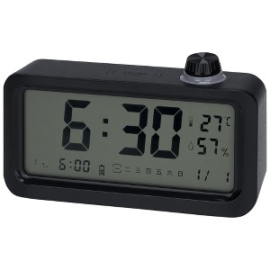 Unique Bargains Battery Powered Triple Digital Temperature Alarm Clock 5.3 x 3.1 x 1.4 Inches - 1 of 4
