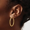 Black Bow Jewelry 2mm Round Hoop Earrings in 14k Yellow Gold, 30mm (1 3/16 Inch) - 4 of 4