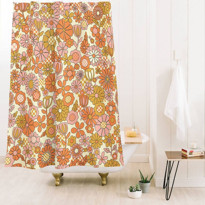 Jenean Morrison Checkered Past Shower Curtain Coral - Deny Designs, 3 of 5