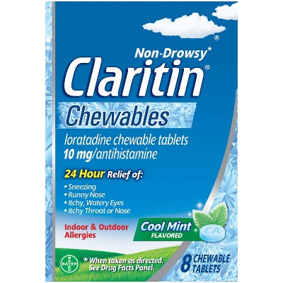 Claritin Loratadine Cool Mint Chewables - 8ct